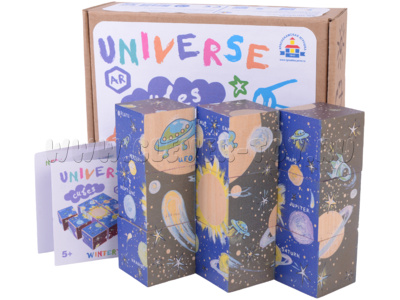 Деревянные AR Кубики "Universe" космос на английском языке Деревянные AR Кубики "Universe" космос на английском языке