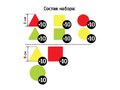 Набор магнитных карточек "Геометрические фигуры: изучаем форму, цвет, размер" (90 карточек, 3 цвета)