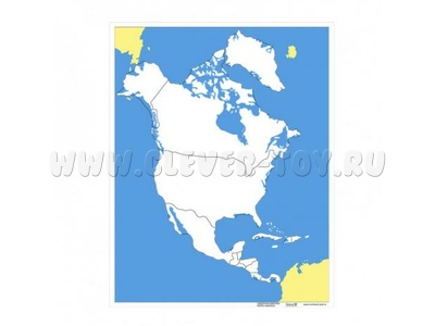 Контурная карта Северной Америки (без названий)
