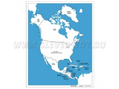 Контурная карта Северной Америки - государства